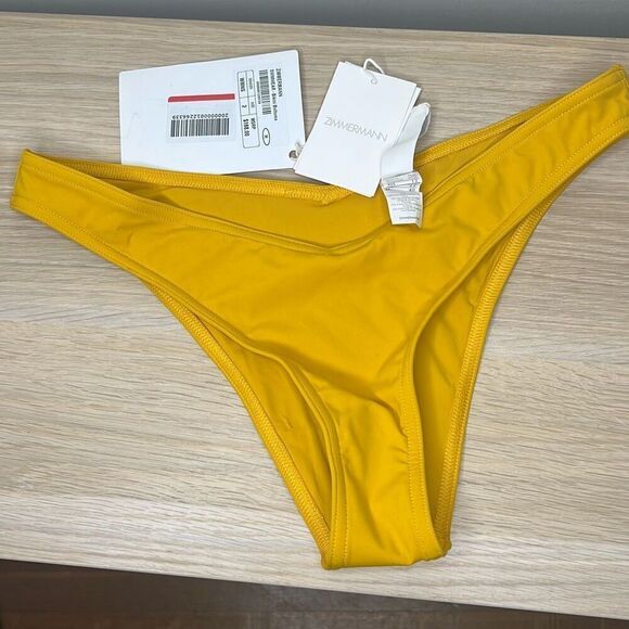 Zimmerman Sculpt V Bikini Bottom Swimsuit on Mustard Nwt Size 8 - Picture 1 of 6